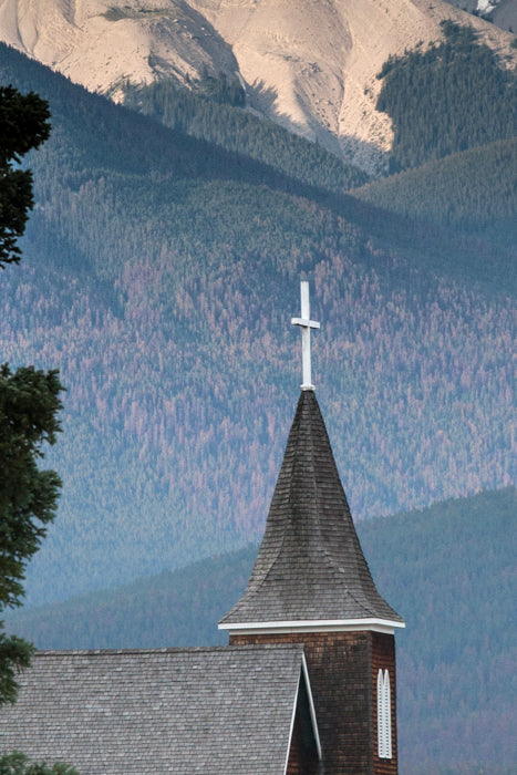 Church Steeple w/Mountain Background