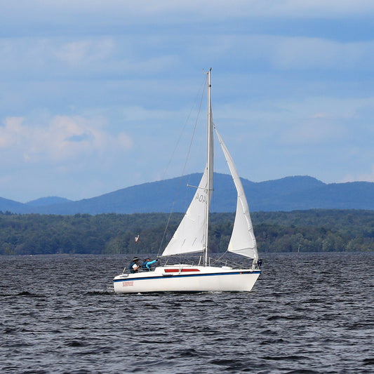 Sailboat on Sacandaga Lake -  Adirondacks Stone Coaster Set