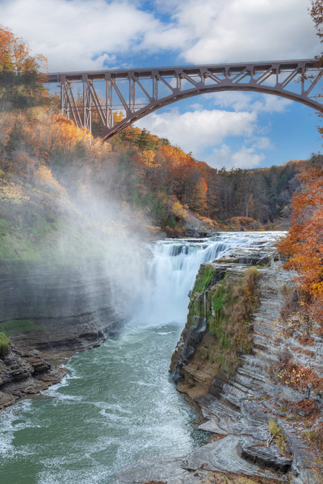 Letchworth Upper Falls with Trestle Bridge
