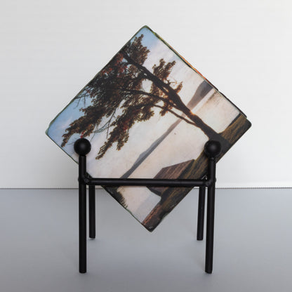 Seventh Lake - Inlet, NY Adirondacks Stone Coaster Set