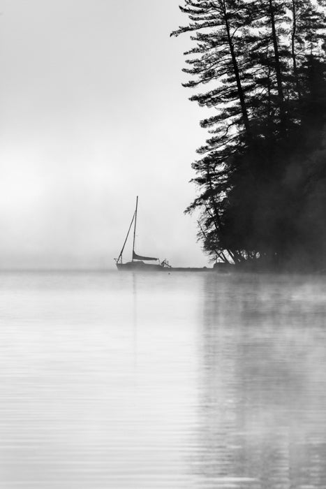 Sailboat in the Mist - Raquette Lake, NY